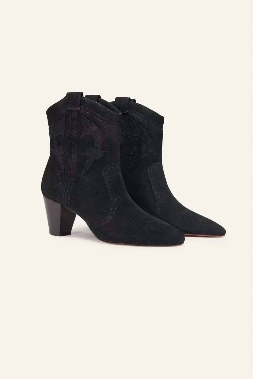 NEW BA&SH women's casey boots in carbone